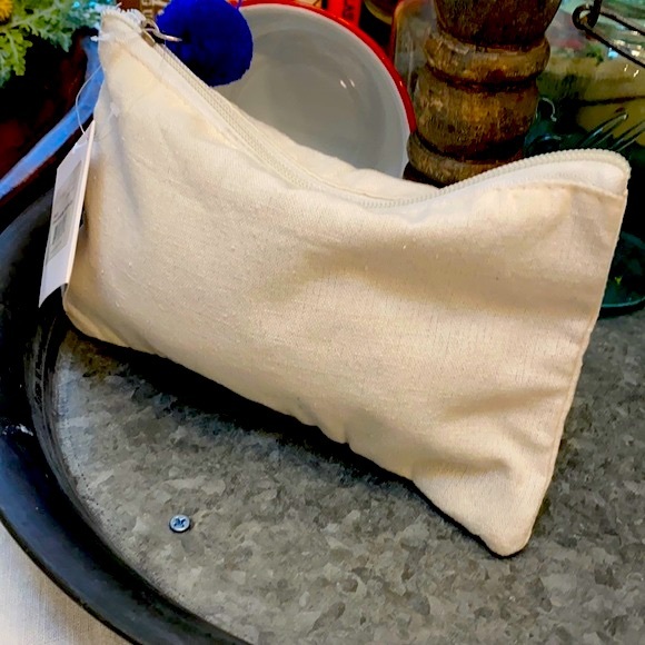 Ever Ellis Canvas And Blue Pom Zip Pack Sack “I’m Just Here To Pet All The Dogs” - Picture 9 of 9